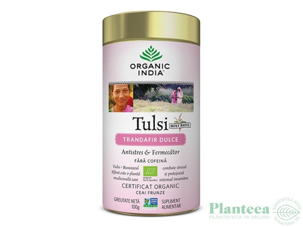 Ceai tulsi trandafir dulce 100g - ORGANIC INDIA