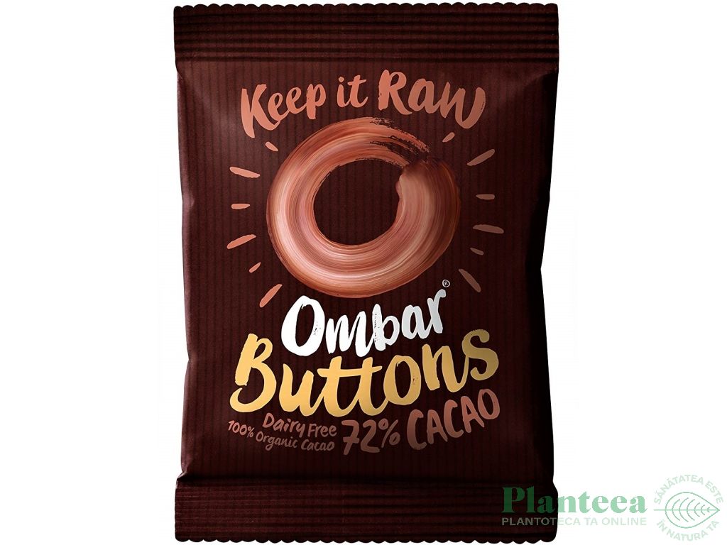 Pastile ciocolata neagra 72%cacao probiotice raw eco 25g - OMBAR