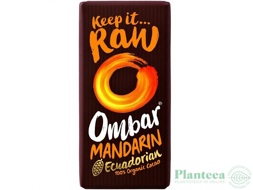 Ciocolata neagra 60% mandarine merisoare raw eco 35g - OMBAR