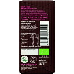 Ciocolata neagra 60% goji raw eco 35g - OMBAR