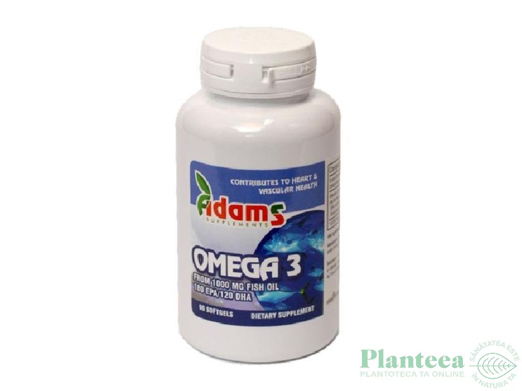 Omega3 1000mg ulei peste vit E 90cps - ADAMS