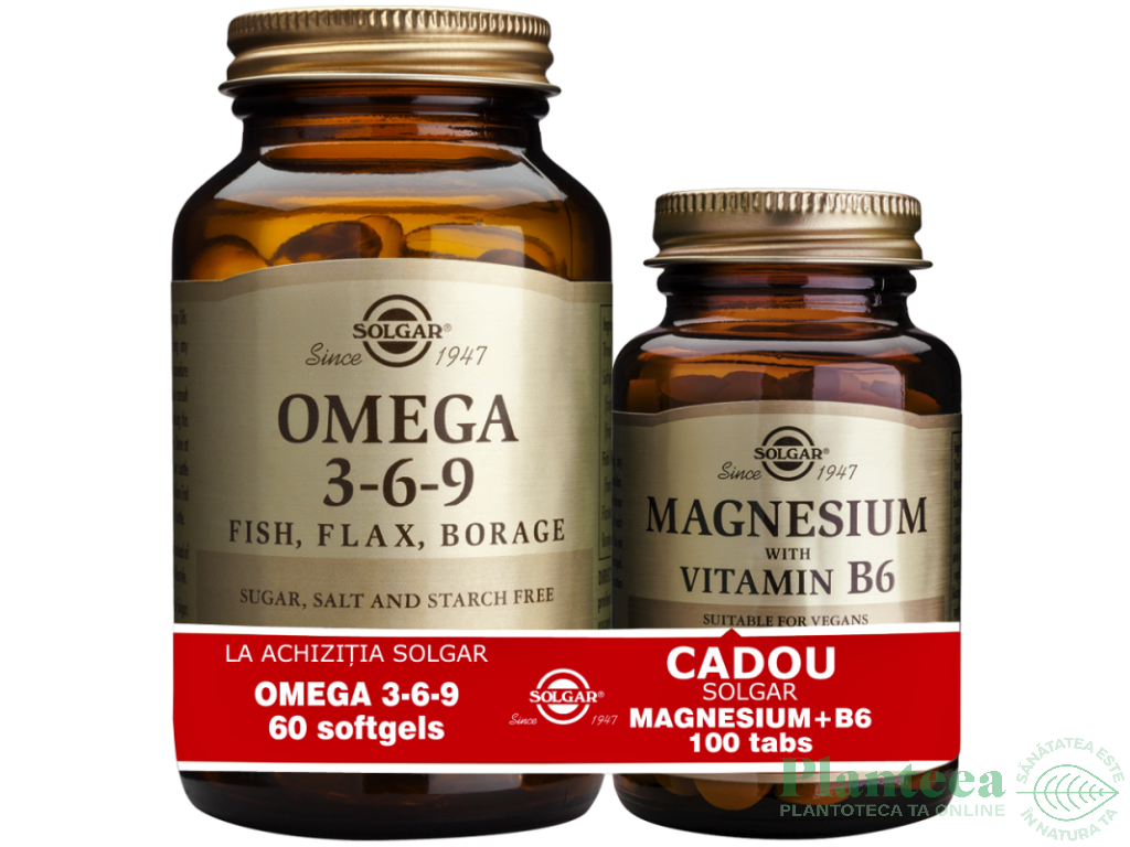 Pachet Omega369 60cps+Magneziu B6 100cp - SOLGAR