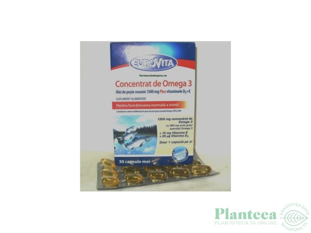 Omega3 ulei somon 1300mg 30cps - EUROVITA