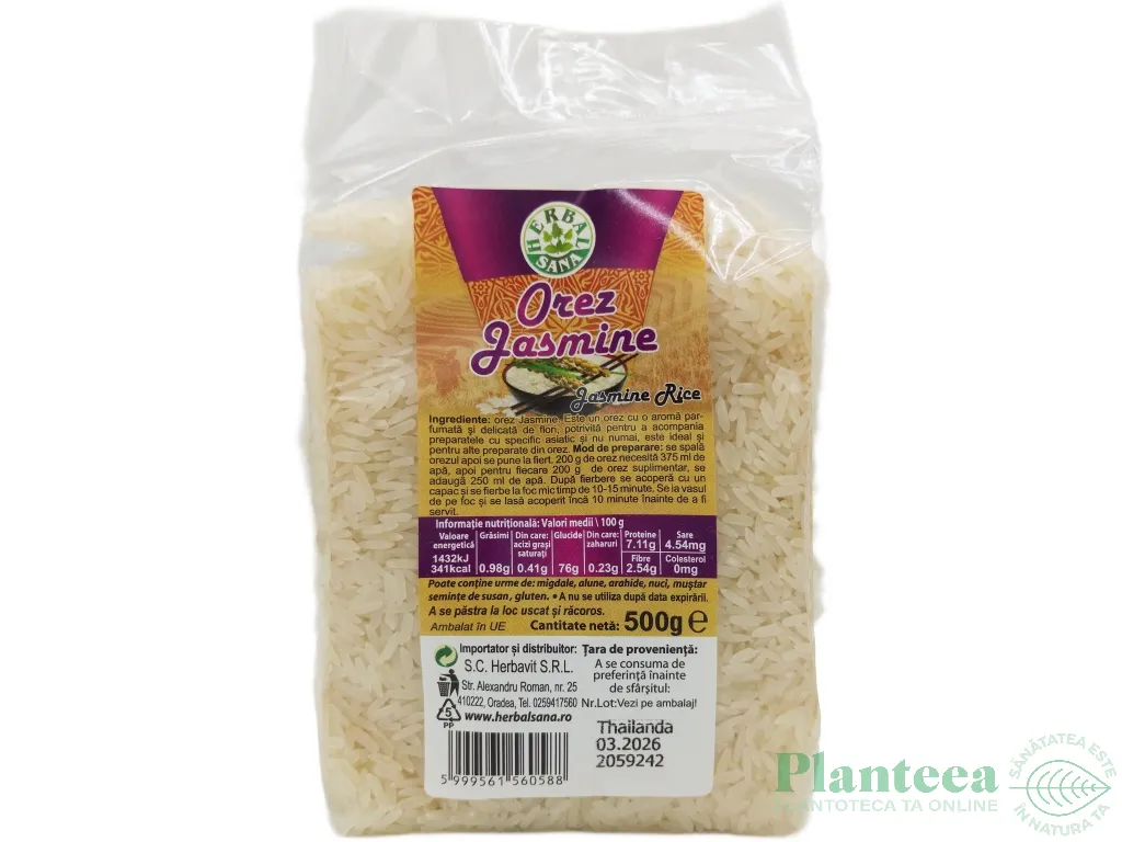 Orez jasmin alb 500g - HERBAL SANA