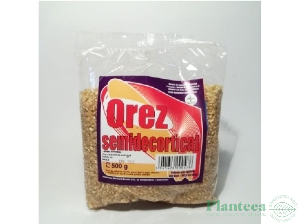 Orez bob scurt semidecorticat 500g - NATURALIA