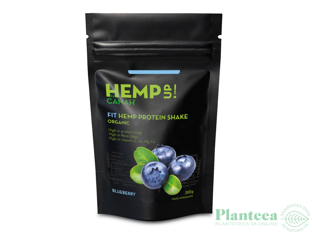 Pulbere shake proteic canepa afine Fit Hemp Up eco 300g - CANAH