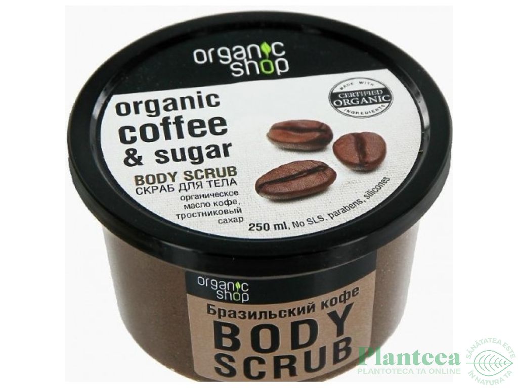 Scrub corp cafea zahar 250ml - ORGANIC SHOP