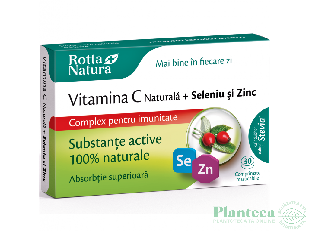 Vitamina C naturala seleniu zinc 30cps - ROTTA NATURA