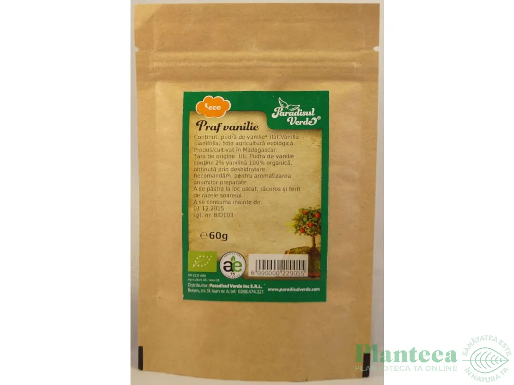 Condiment vanilie bourbon macinata eco 60g - PARADISUL VERDE