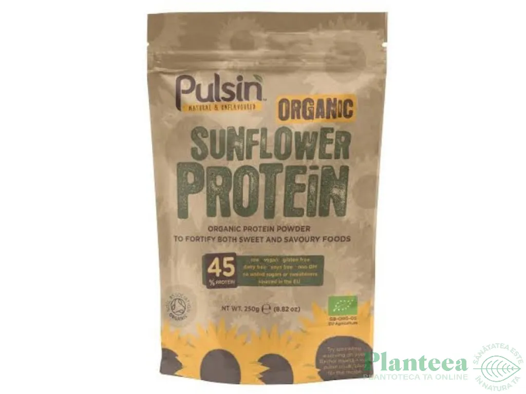 Pulbere proteica seminte fl soarelui raw eco 250g - PULSIN