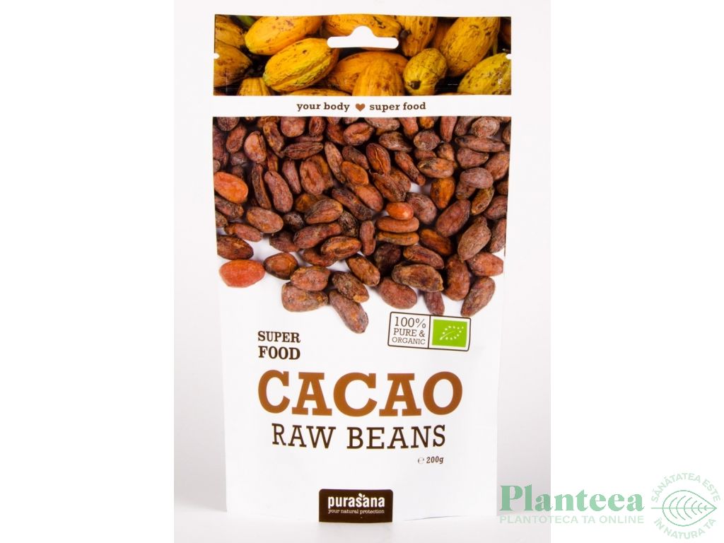 Cacao boabe raw bio 200g - PURASANA