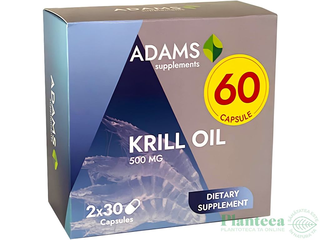 Pachet Krill oil 500mg 2x30cps - ADAMS SUPPLEMENTS