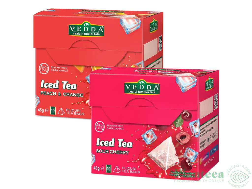 Set Ceai rece [Iced Tea] cu fructe 2 sortimente piramide 2x10dz - VEDDA
