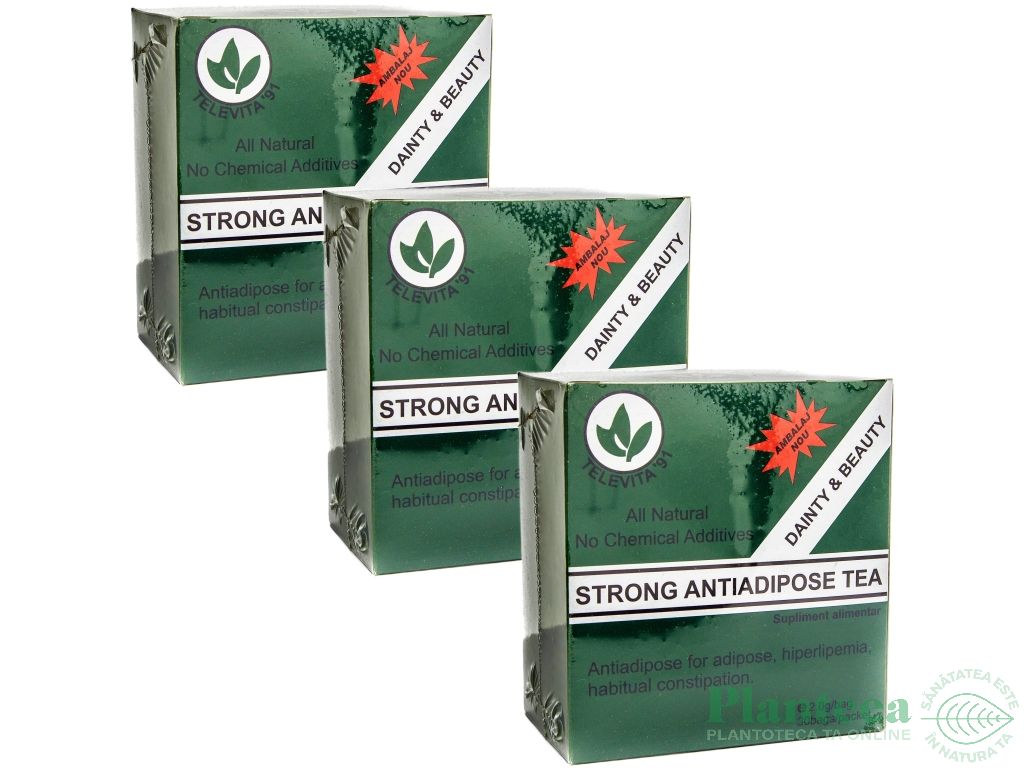 Set Ceai antiadipos strong 3x30dz - TELEVITA