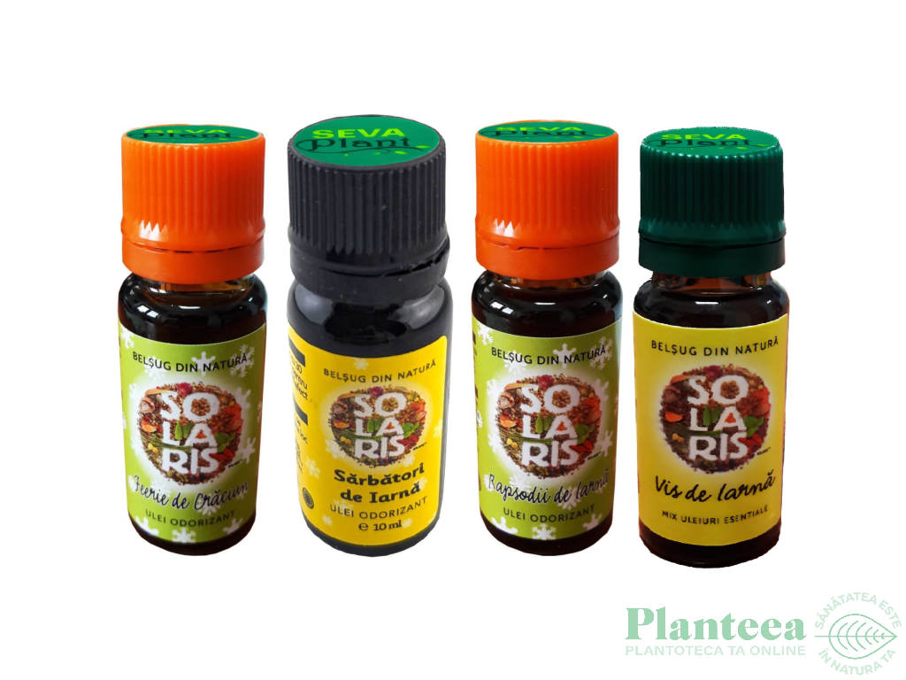Kit 4 uleiuri aromo/esentiale Spiritul Craciunului in Sticlute Magice 4x10ml - SOLARIS