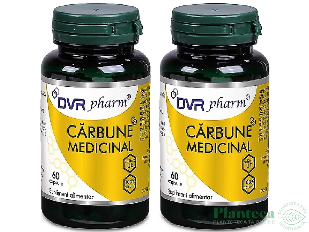Pachet Carbune medicinal 300mg 2x60cps - DVR PHARM