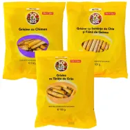 Pachet Grisine integrale [chimen+chia quinoa+tarate grau] 3x100g - SOLARIS