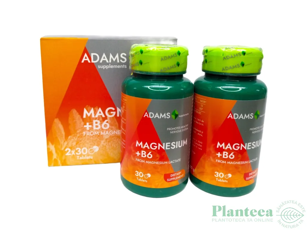Pachet Magneziu B6 2x30cp - ADAMS SUPPLEMENTS