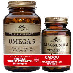 Pachet Omega3 triple strength 50cps+Magneziu B6 100cp - SOLGAR