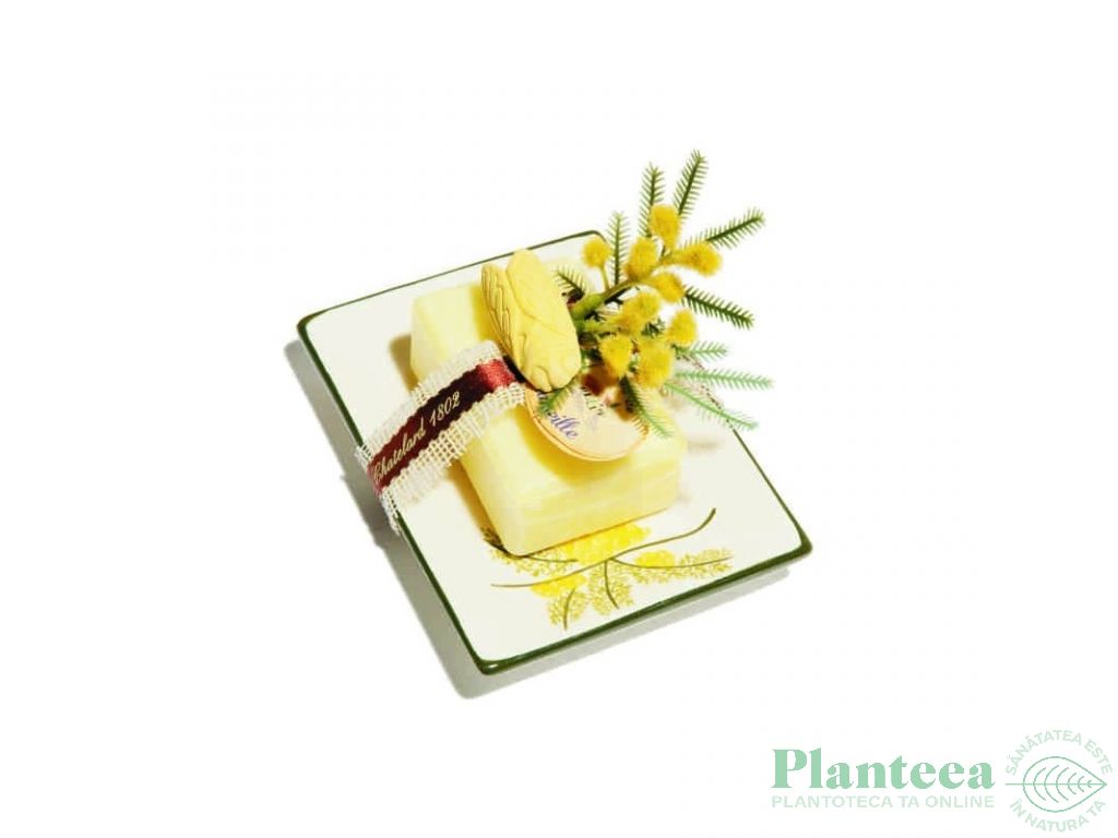 Set cadou Savoniera+Sapun Marsilia mimoza 100g - LE CHATELARD 1802
