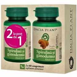 Pachet Spirulina ganoderma 2x60cp - DACIA PLANT