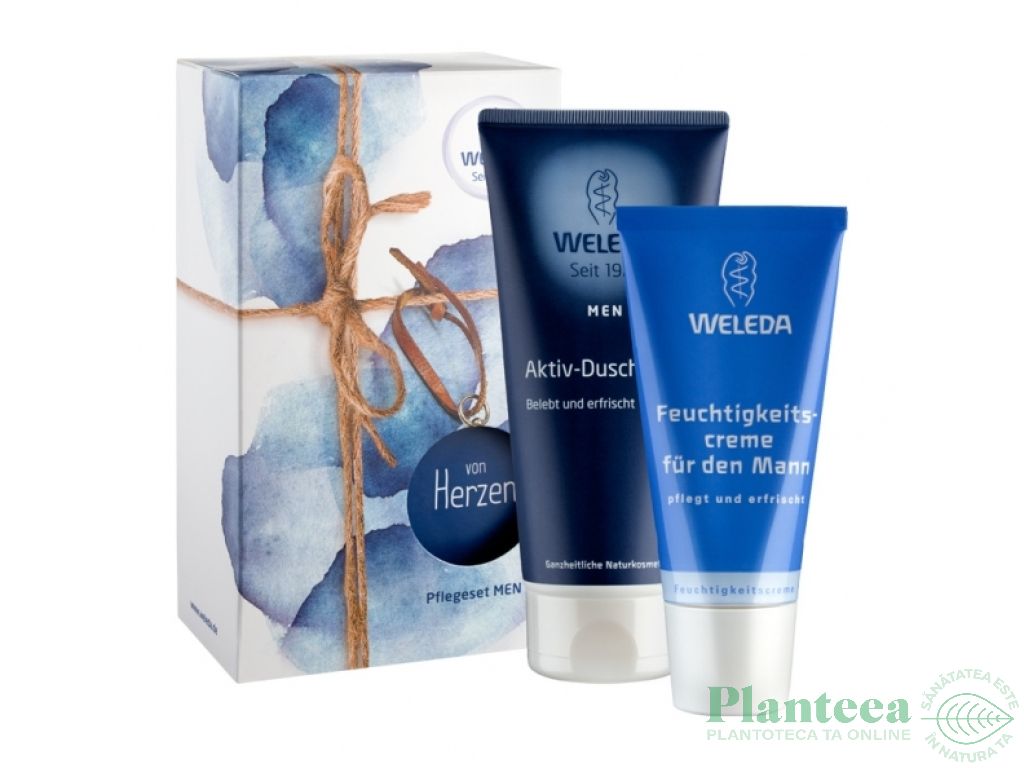 Set cadou Men ingrijire racoritoare [gel dus+crema hidratanta] 2b - WELEDA