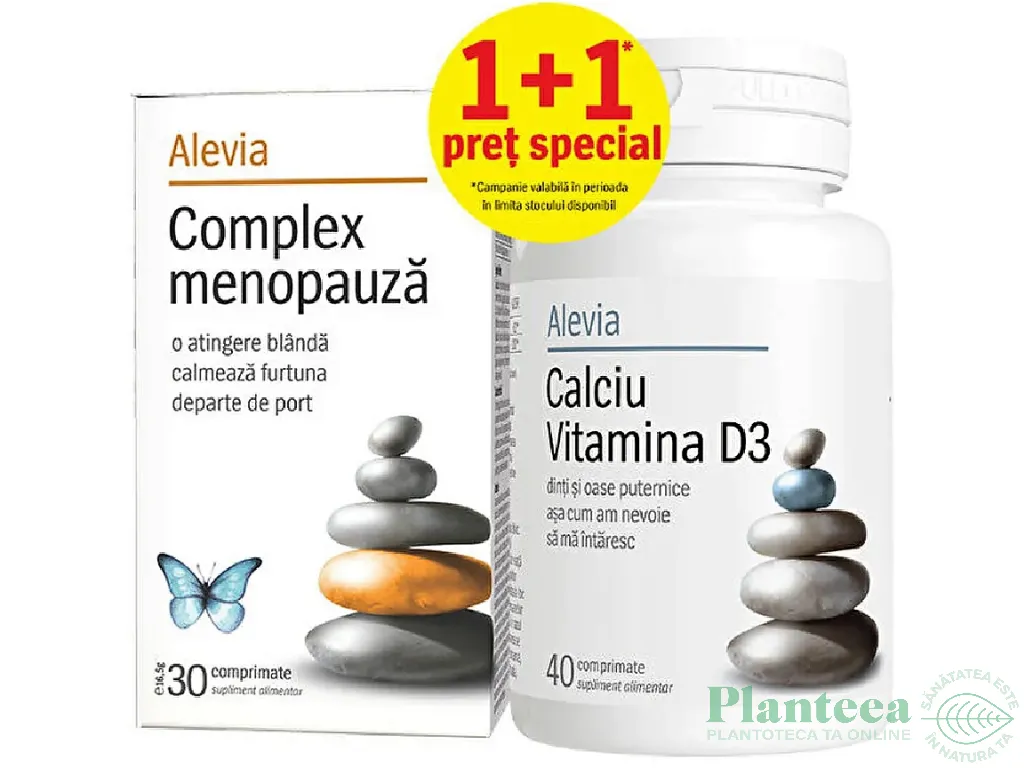 Pachet Complex menopauza 30cp+Calciu D3 40cp - ALEVIA