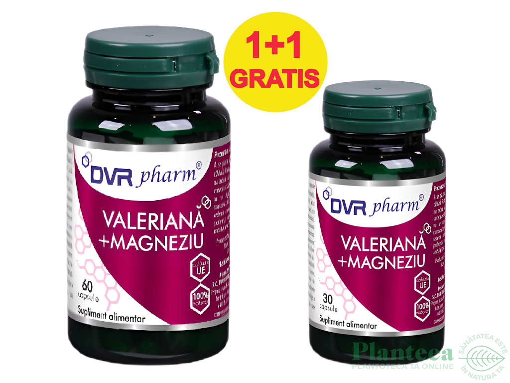 Pachet Valeriana Magneziu 60+30cps - DVR PHARM