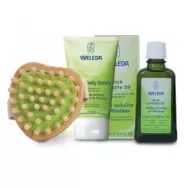 Set anticelulitic mesteacan [Ulei+Lotiune dus+perie masaj+borseta] 4b - WELEDA