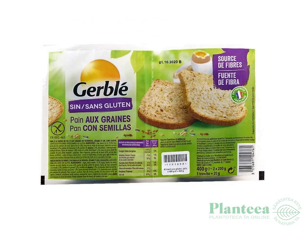 Paine felii cu seminte fara gluten 400g - GERBLE