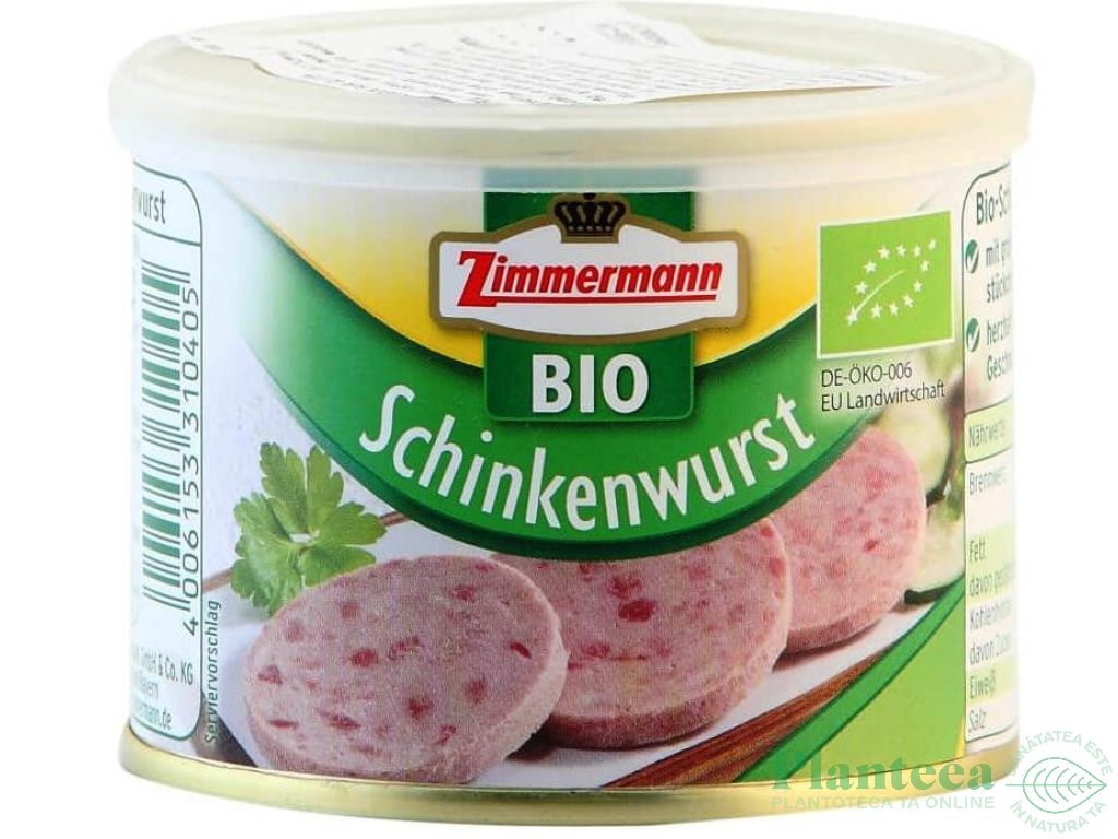 Sunca Lyoner carne porc Biolance eco 200g - ZIMMERMANN