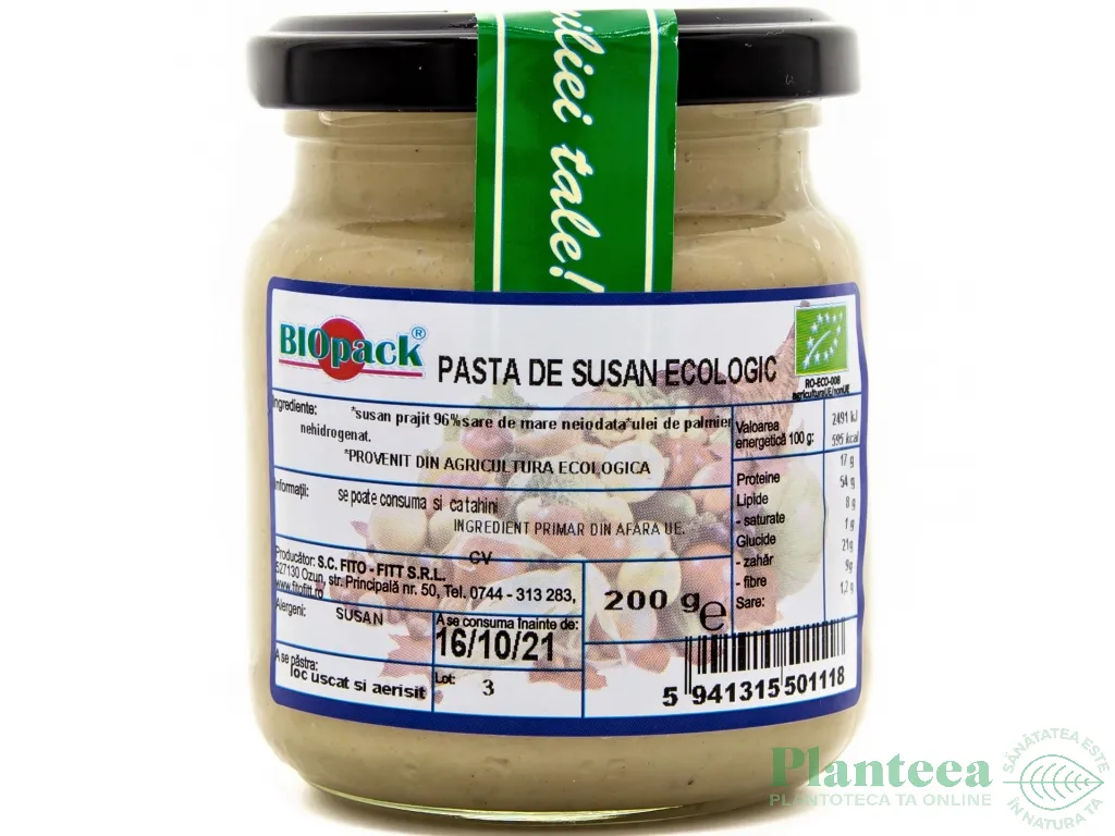 Pasta susan decojit Tahini eco 200g - BIOPACK