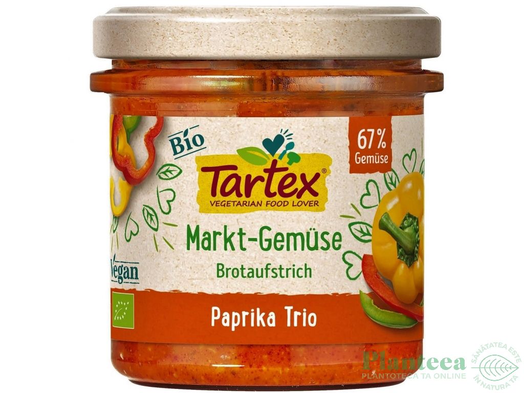 Pasta tartinabila vegetala trio ardei eco 135g - TARTEX