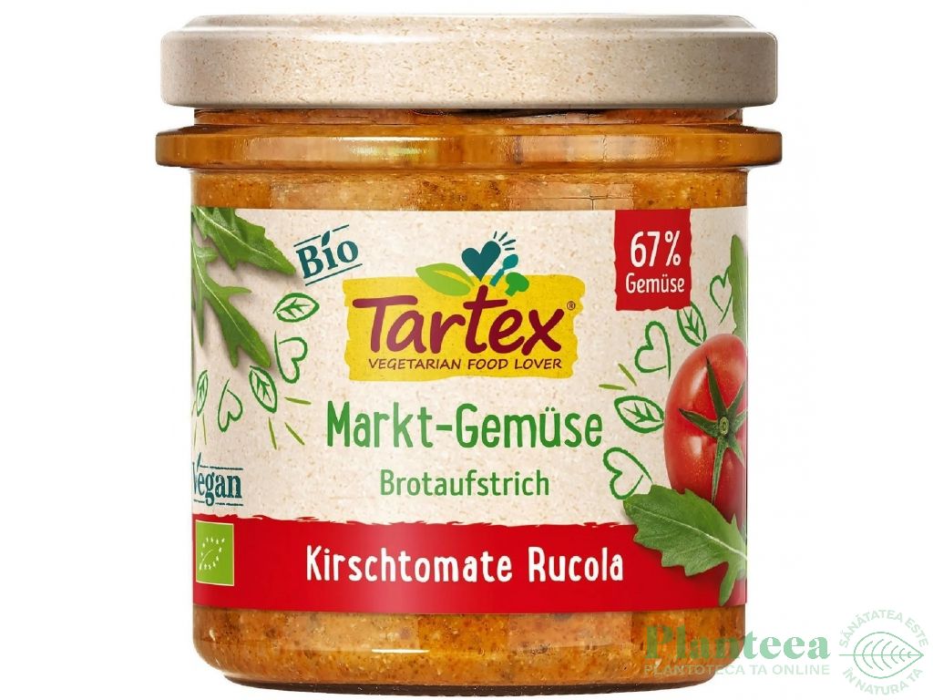 Pasta tartinabila vegetala rosii cherry rucola bio 135g - TARTEX