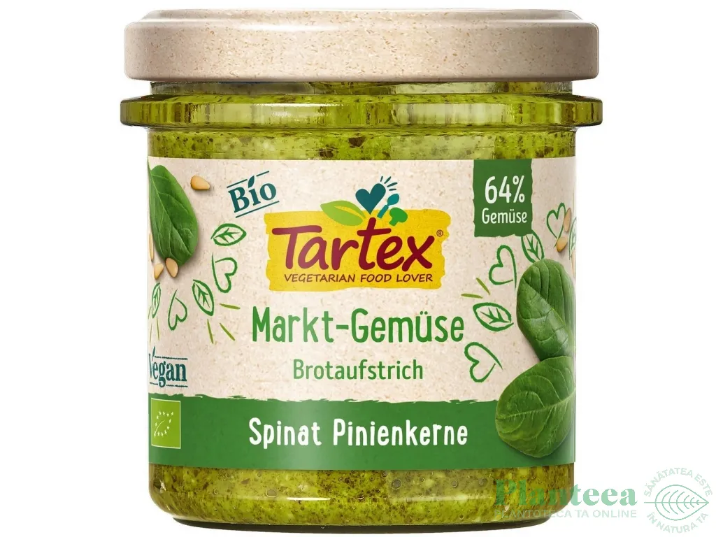 Pasta tartinabila vegetala spanac seminte pin bio 135g - TARTEX