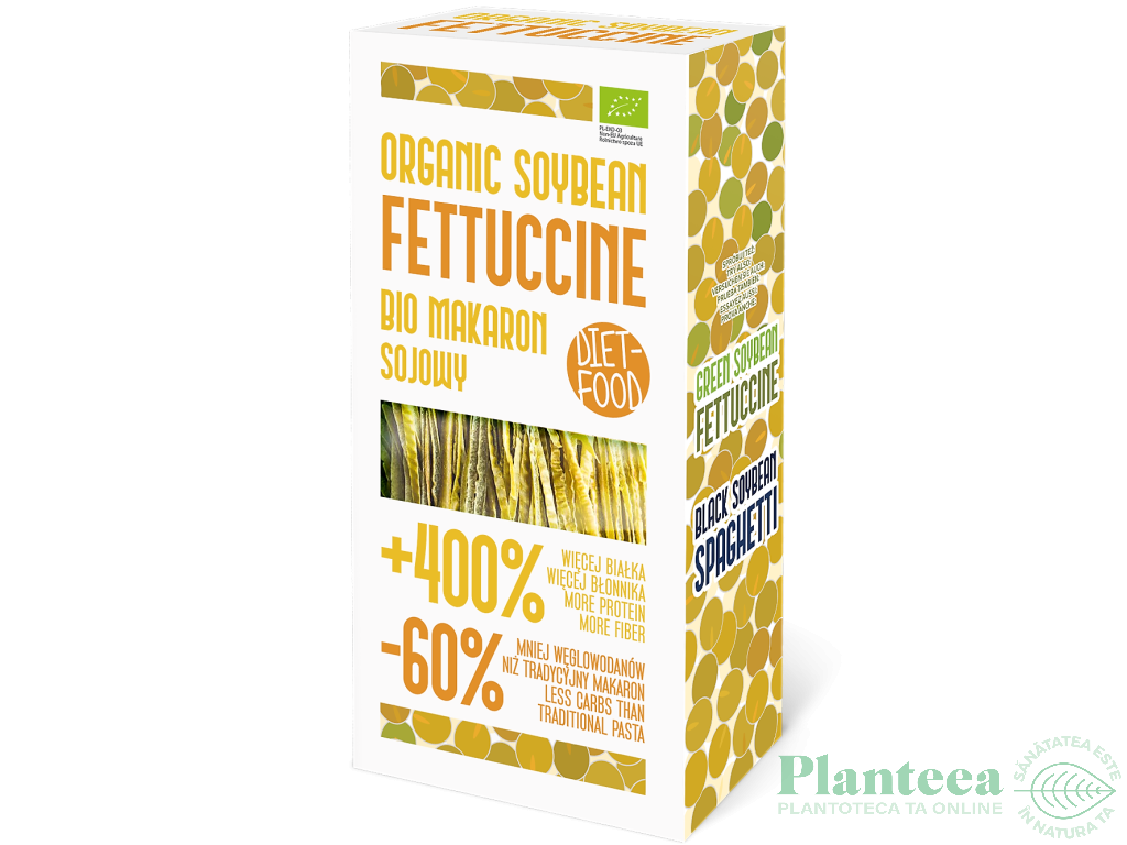 Paste fettuccine soia galbena bio 200g - DIET FOOD