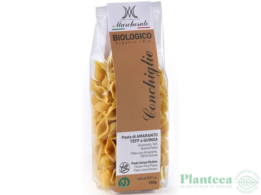 Paste conchiglie amaranth teff quinoa fara gluten bio 250g - MARCHESATO