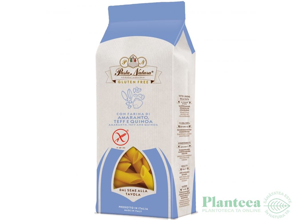 Paste penne amarant teff quinoa fara gluten bio 250g - PASTA NATURA