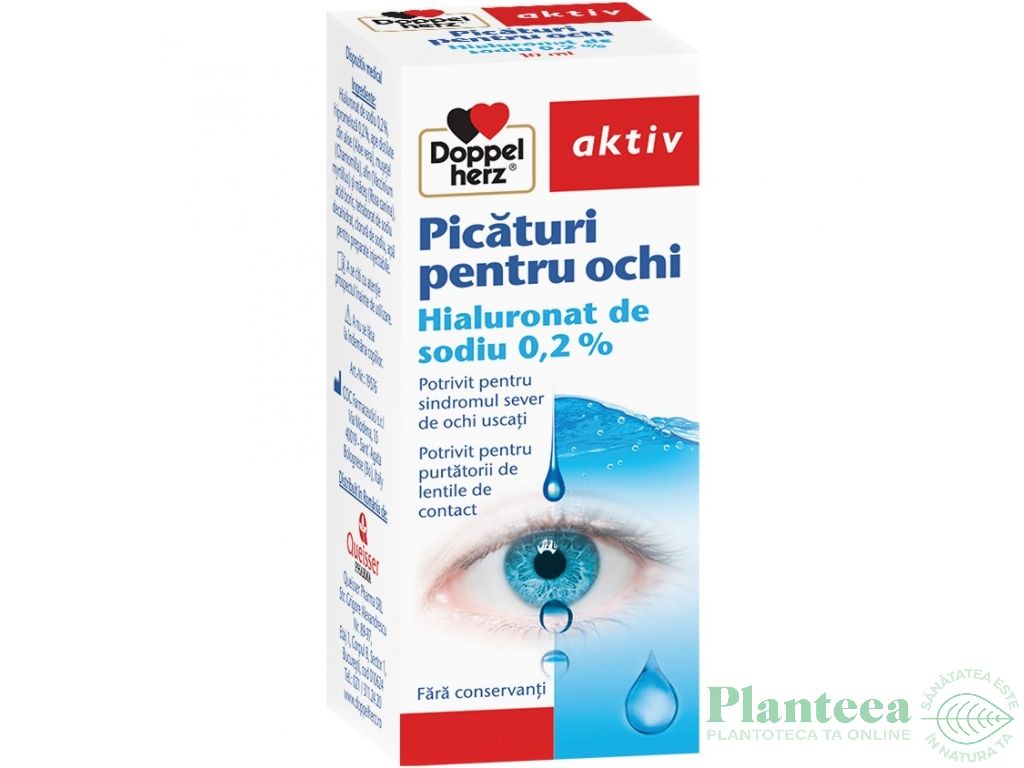 Picaturi ochi hialuronat 0,2% Augen Tropfen 10ml - DOPPEL HERZ