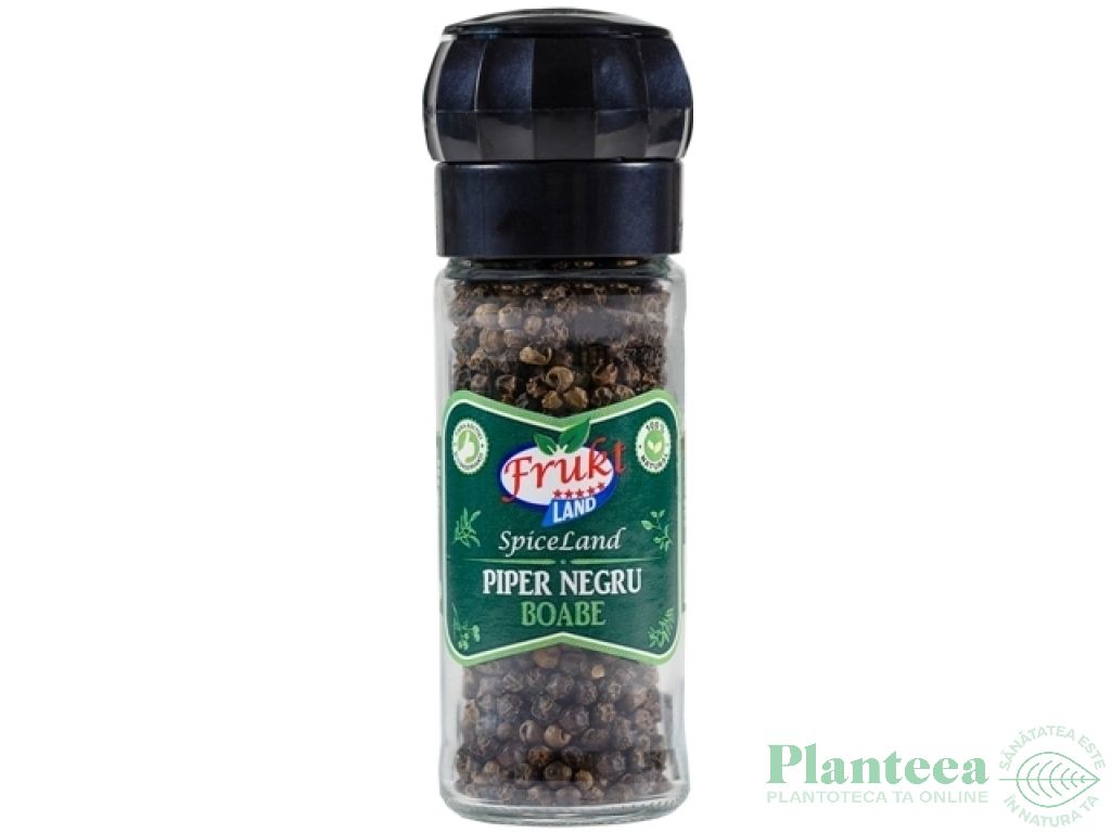 Condiment piper negru boabe rasnita reutilizabila 40g - FRUKT LAND