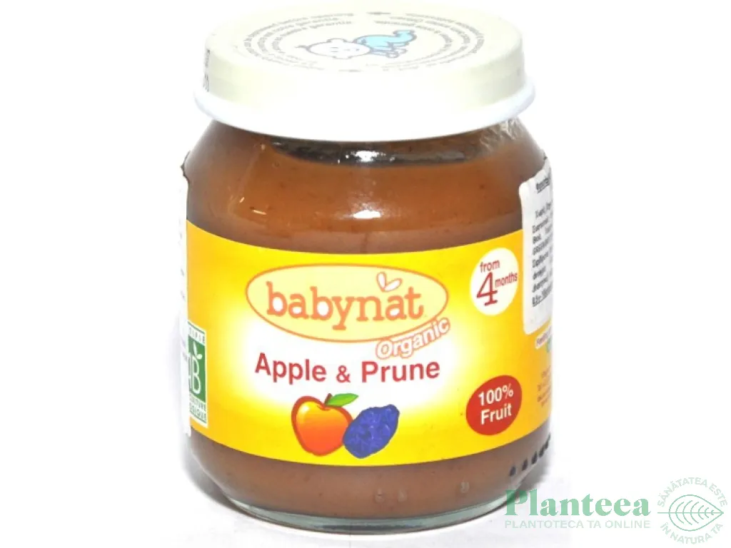 Piure mere prune bebe +4luni eco 130g - BABYBIO