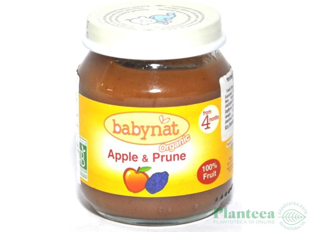 Piure mere prune bebe +4luni eco 130g - BABYBIO