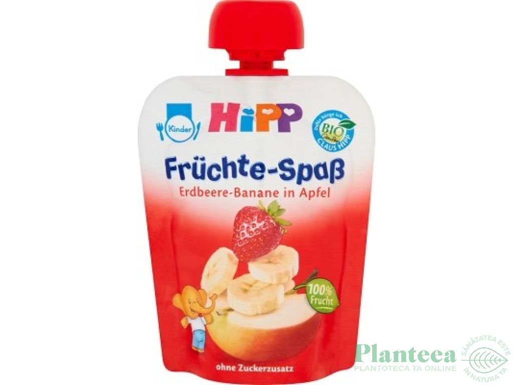 Piure mere banane capsuni bebe +1an Hippis 100g - HIPP ORGANIC