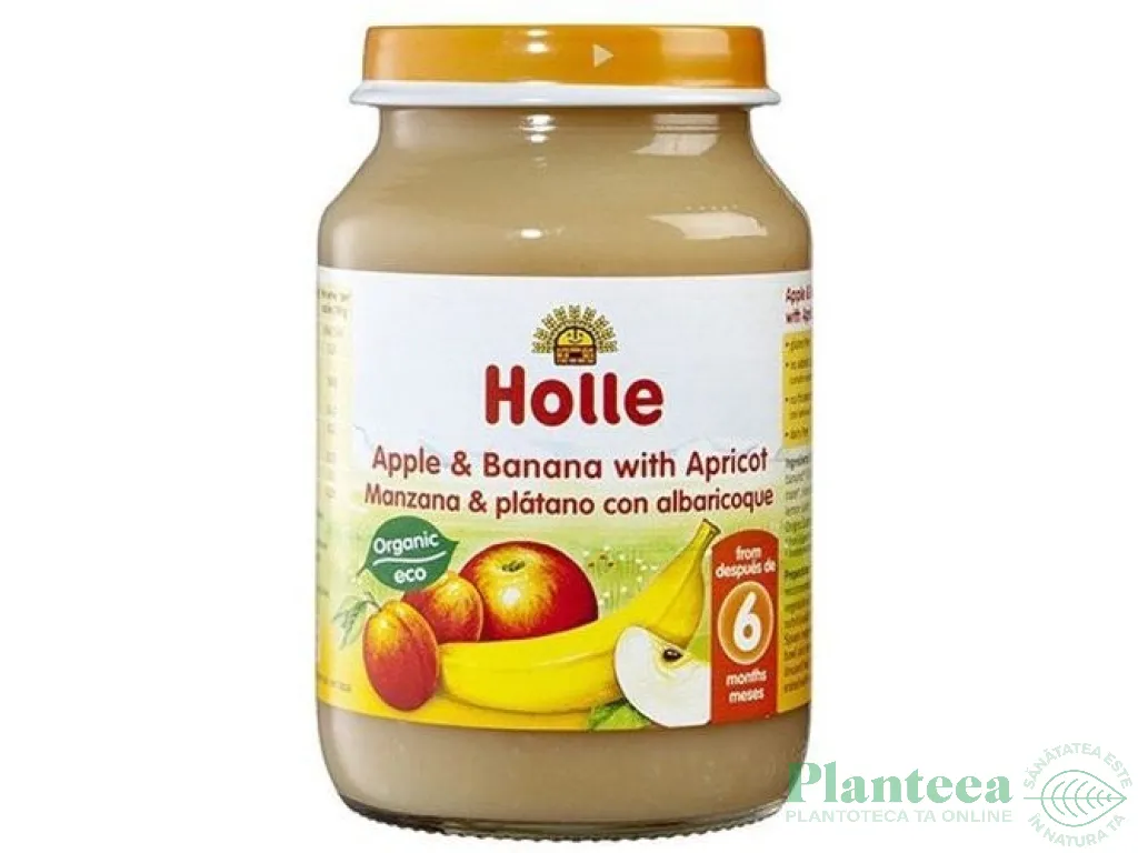 Piure mere banane caise bebe +6luni eco 190g - HOLLE
