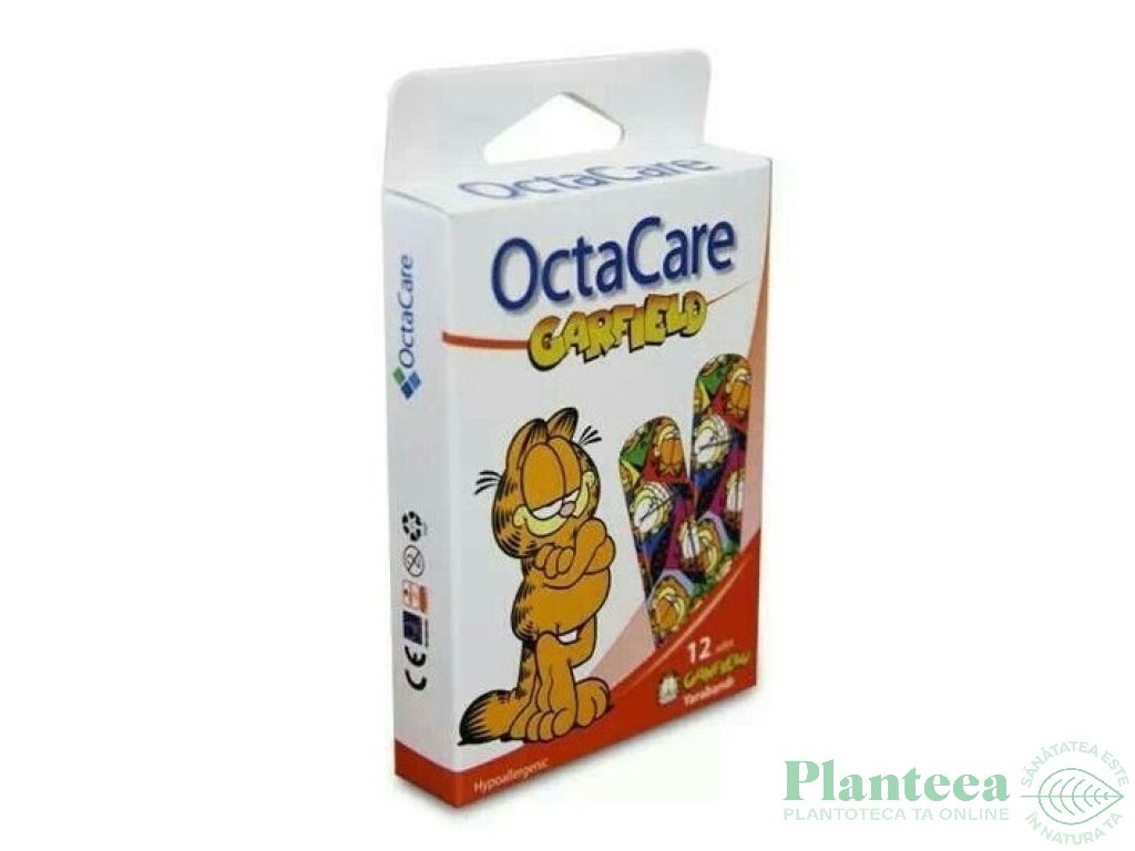 Plasturi prim ajutor garfield copii {19x72mm} 12b - OCTACARE