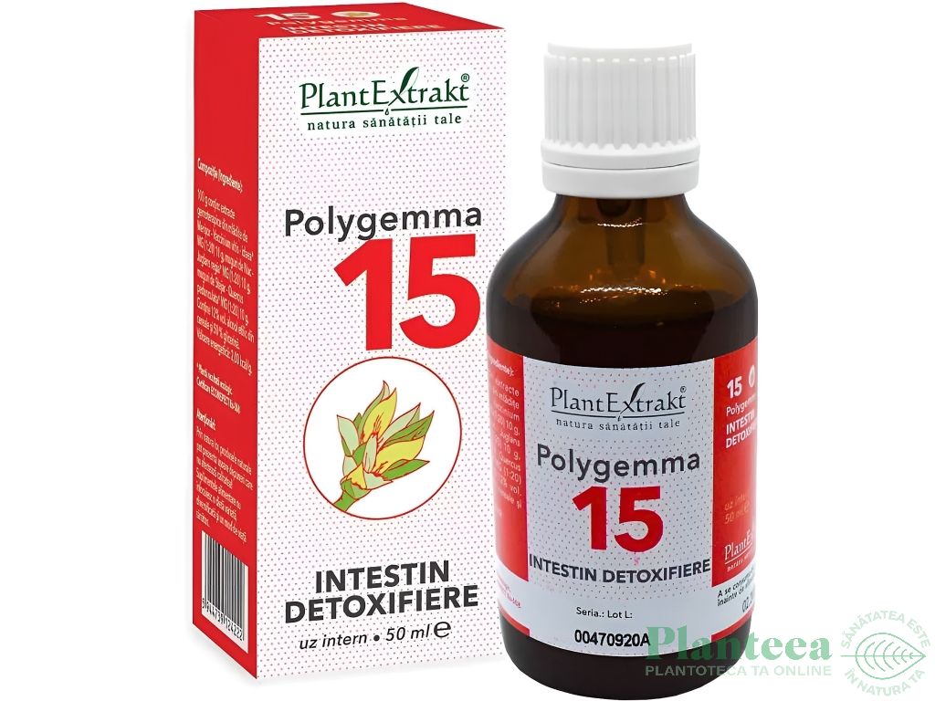 Polygemma 15 intestin detoxifiere 50ml - PLANTEXTRAKT