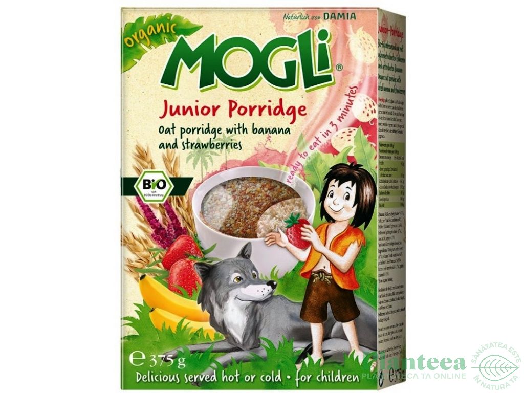 Porridge ovaz banane capsuni Junior 375g - MOGLI