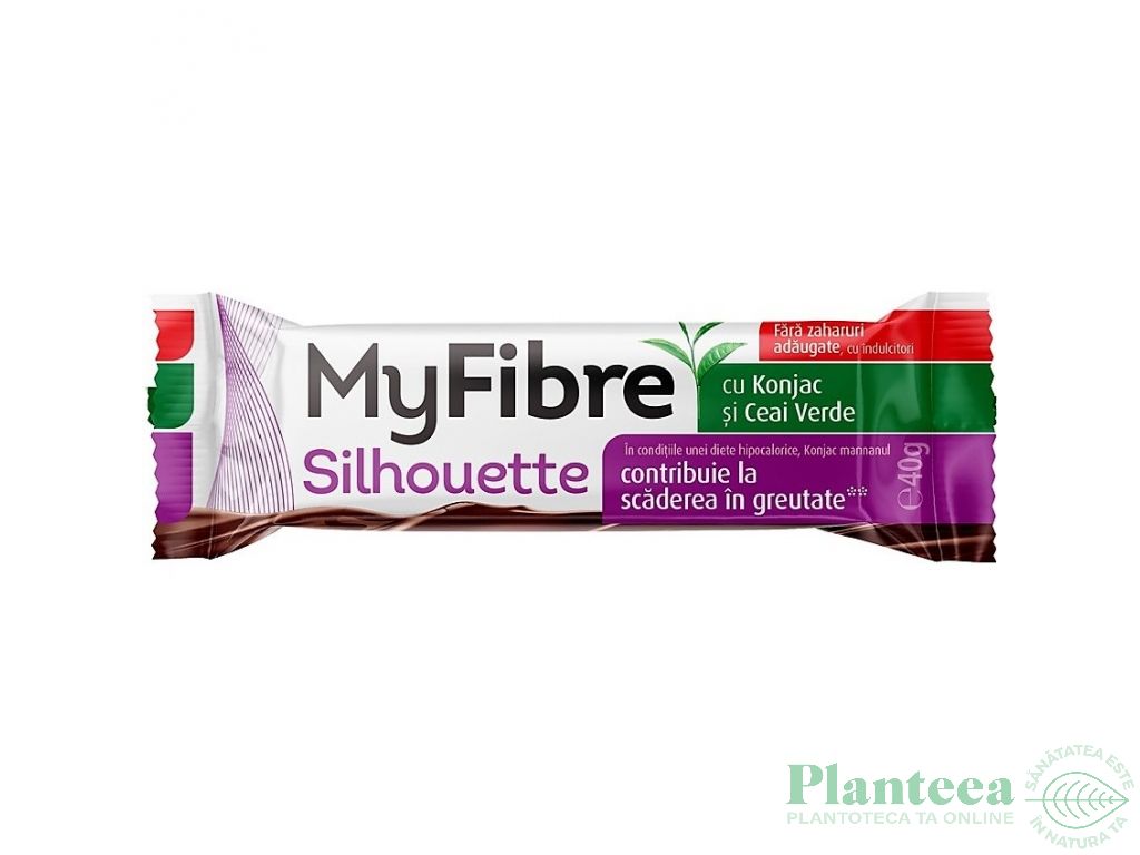 Baton slabit konjac ceai verde MyFibre Silhouette 40g - FIZICO