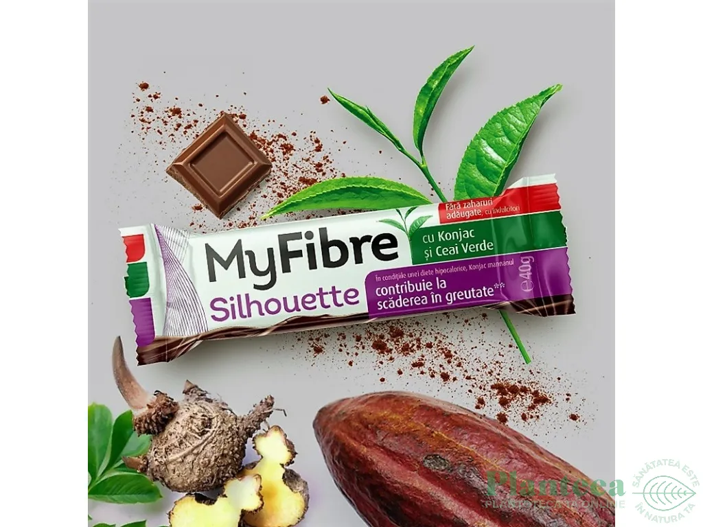 Baton slabit konjac ceai verde MyFibre Silhouette 40g - FIZICO