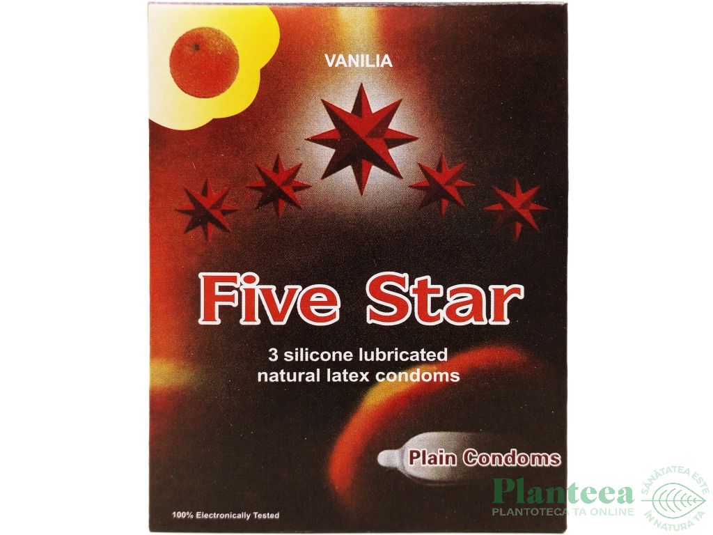 Prezervative latex aroma vanilie 3b - FIVE STAR